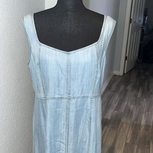 Brushed denim dress size L lightweight, and comfortable zipper closure flirty
